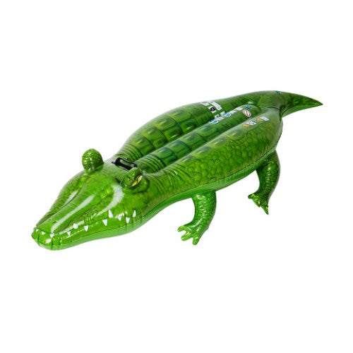 163cm Inflatable Pool Croc Rider - Green / Heavy Duty Handle – TheITmart