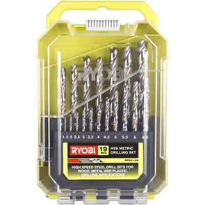 Ryobi 19 Piece Metric High Speed Steel Drill Bit Set