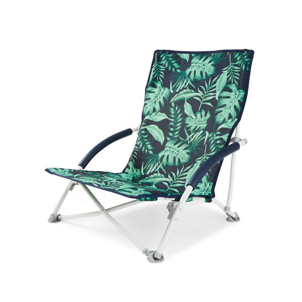 Tropical Leaf Low Profile Beach Chair/Ideal for Beach, Camping site or Picnic