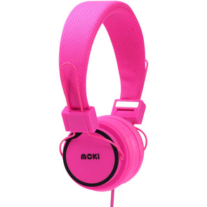 Moki Hyper Headphones - Pink/Suitable for use with all 3.5 mm (1/8") Audio Devices