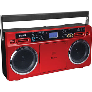 Laser Retro CD Boom Box Red - FM Radio/Auxin