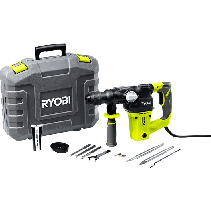 Ryobi 1050W / 1500W SDS+ Rotary Hammer - Green & Grey