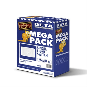 Deta Single Lighting Switch Mega Pack, Pack of 25