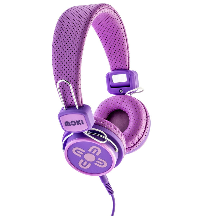 Moki Kids Safe Volume Limited Headphones - Pink & Purple