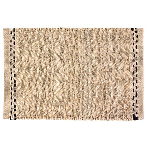 Home Bazar 60 x 40cm Natural Hamptons Jute Mat