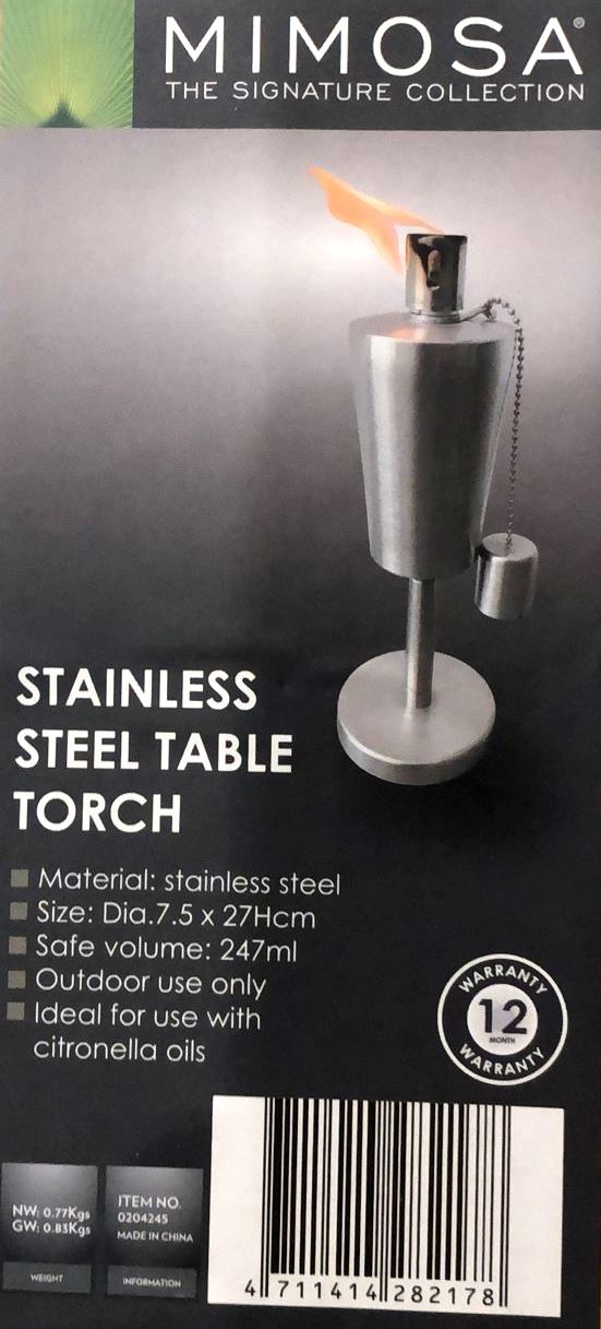 Mimosa Stainless Steel Table Torch