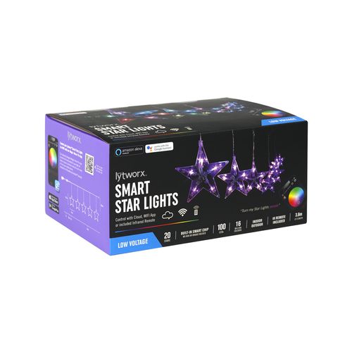 Lytworx 3.8m 100 Colour Changing LED Smart Star Lights with Built-in Smart Chip