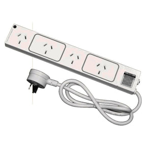 HPM 4 Outlet Surge Protected Powerboard - White