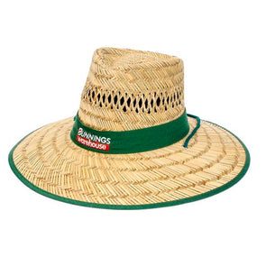 Bunnings Large Straw Hat / Wide Brim / Adjustable Chin Strap / One size Fits Most