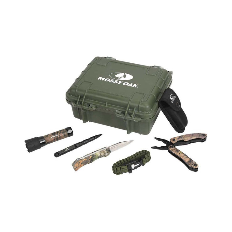 Mossy Oak 7 Piece Survival Kit with Carry Case/ Great for Emergencies