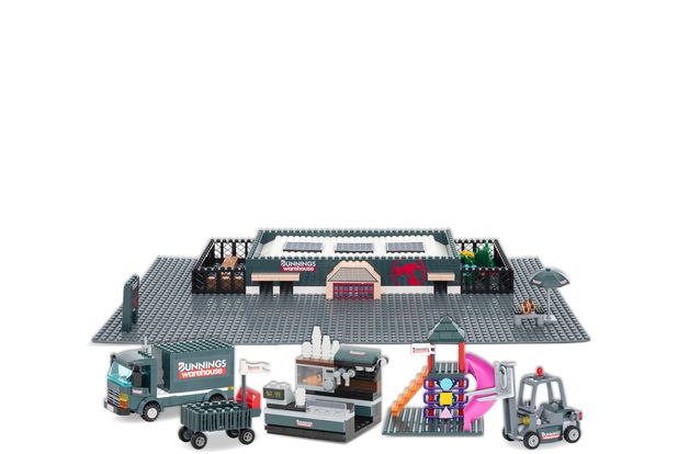 Bunnings Block Warehouse Set - Bundle of 6 Items / Suitable for Ages 6+ Years