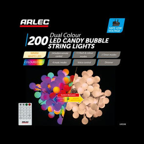 Arlec 200  Low Voltage Dual Colour LED Candy Bubble String Lights