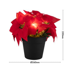 Arlec 3 LED Poinsette Flower Pot Light Battery Operated