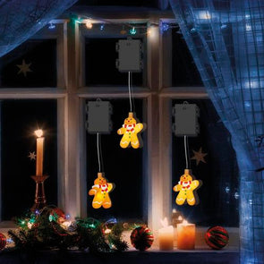 Arlec 3 Pack Battery Operated LEDs Christmas Gingerbread Hanging Figures