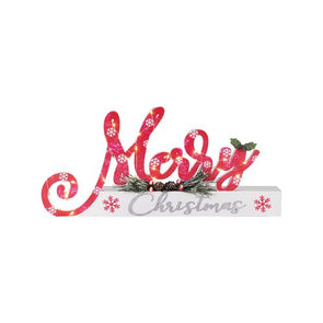 Arlec 45cm Battery Operated LEDs Merry Christmas Table Top Sign