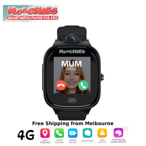 Moochies MW12BLK 4G Smartwatch Phone for Kids - Black