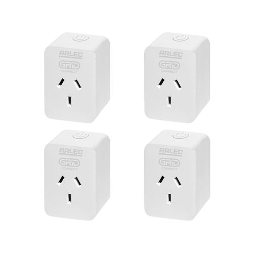 Arlec Grid Connect Smart Plug In Socket PC191HA-4 With Energy Meter - 4 Pack