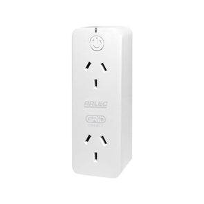 Arlec Grid Connect Smart Plug In Twin Socket With Energy Meter And Surge Protection