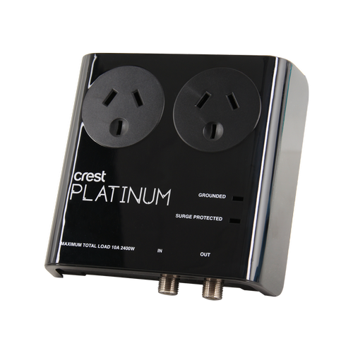 Crest Platinum 2 Socket Surge Protector Plus Coax