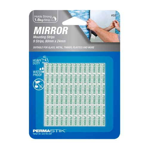 Permastik Mirror Mounting Strips - 9 Pack