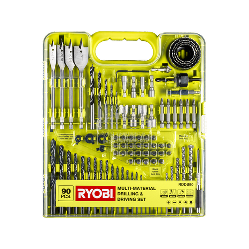 Ryobi 90 Piece Multi Material Drill & Standard Drive Kit - RDDS90