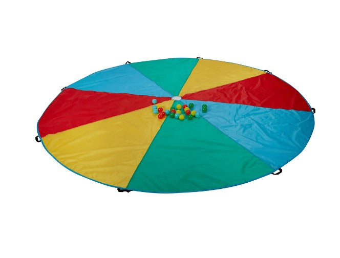 8 Players Parachute Game with 24 Coloured Balls/ Suitable for ages: 3+ years