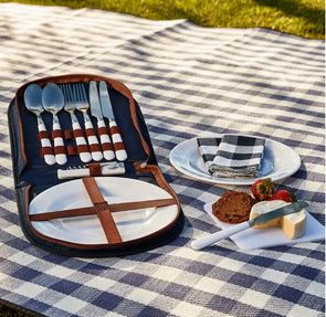 2 Person Picnic Set with Zip up Pouch / Ideal for Camping & Outdoor Trips