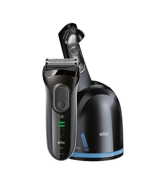 Barun Series 3 ProSkin Washable Electric Shaver Black with Clean & Charge Station