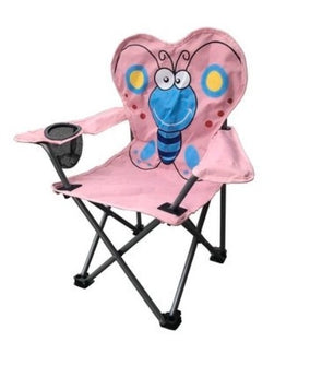 Marquee Butterfly Fun Design Kids Camp Chair/ Durable Steel Frame/ Legs Safety Lock