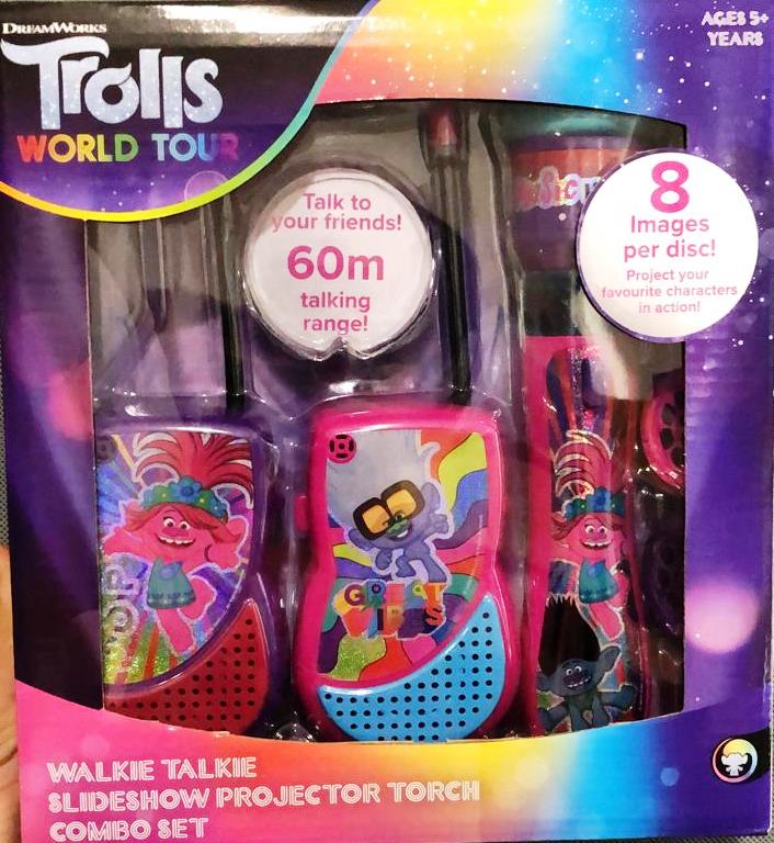 Trolls 2 Walkie Talkie with Slide Show Projector Torch/ For Ages 3+