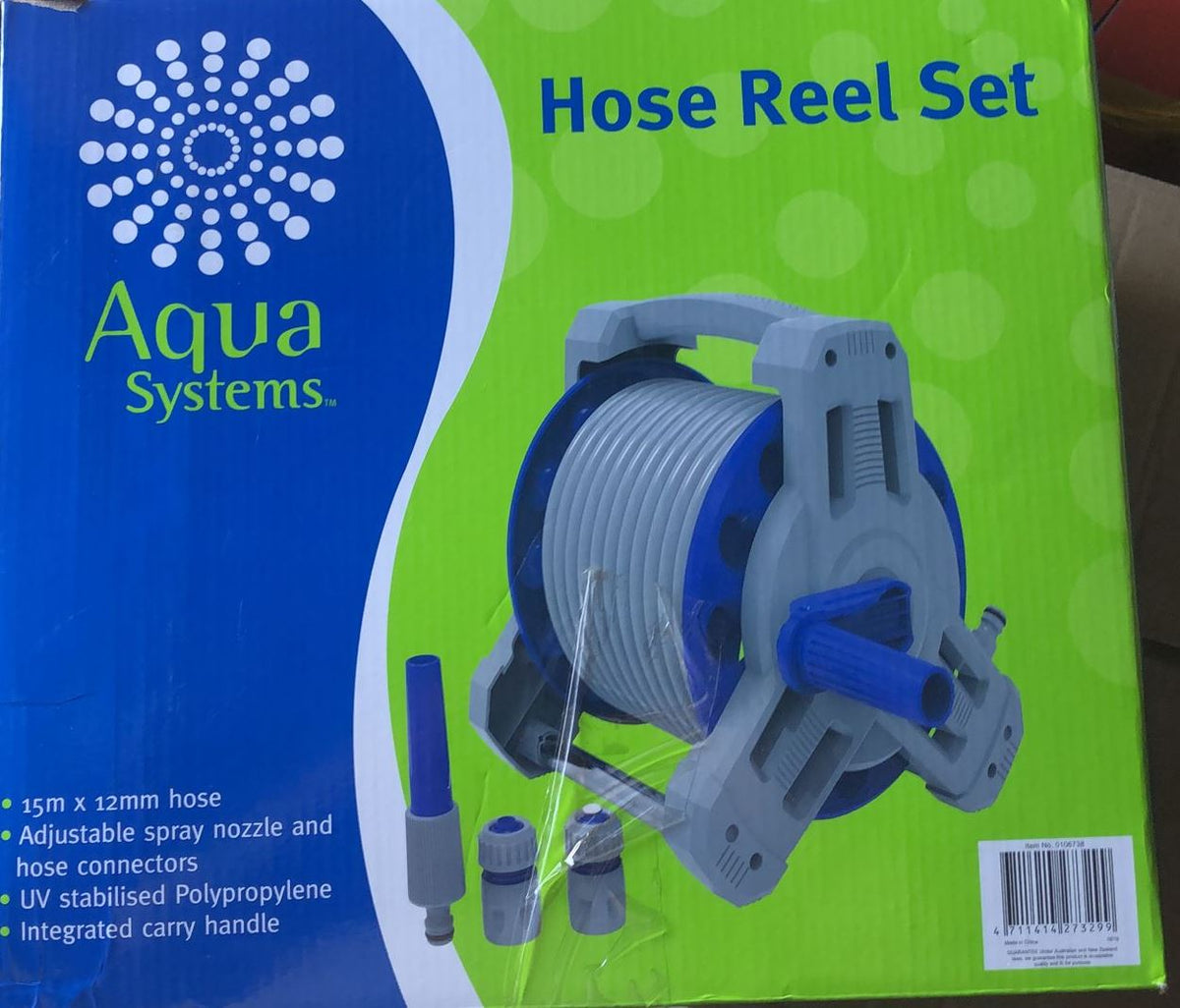 Aqua Systems Hose Reel Set Ts8017 15m x 12mm / Integrated Carry Handl