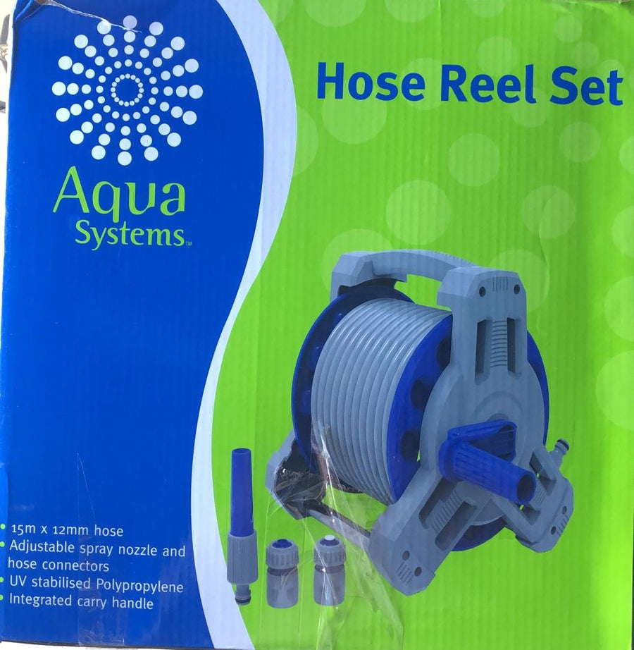 Aqua Systems Hose Reel Set Ts8017 15m x 12mm / Integrated Carry Handl