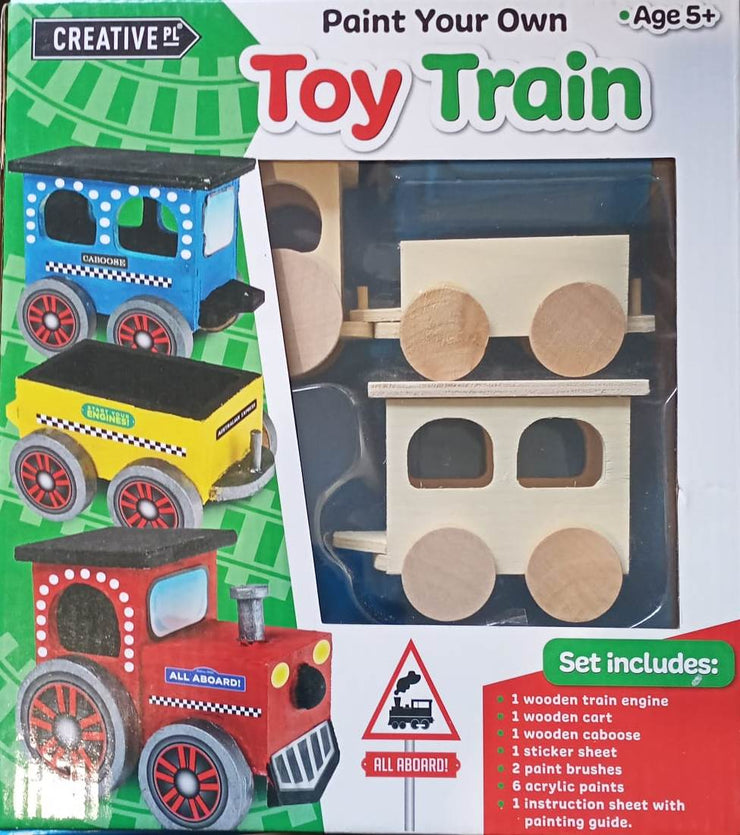 Creative Wooden Toy Train Play Set/Paint Your Own Toy Train/ Suitable for Ages 5+