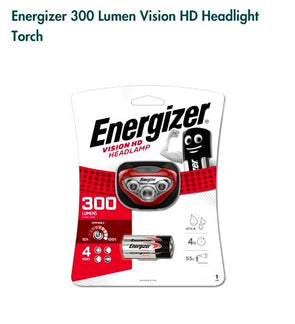 Energizer 300 Lumen Vision HD Headlight Torch-Red