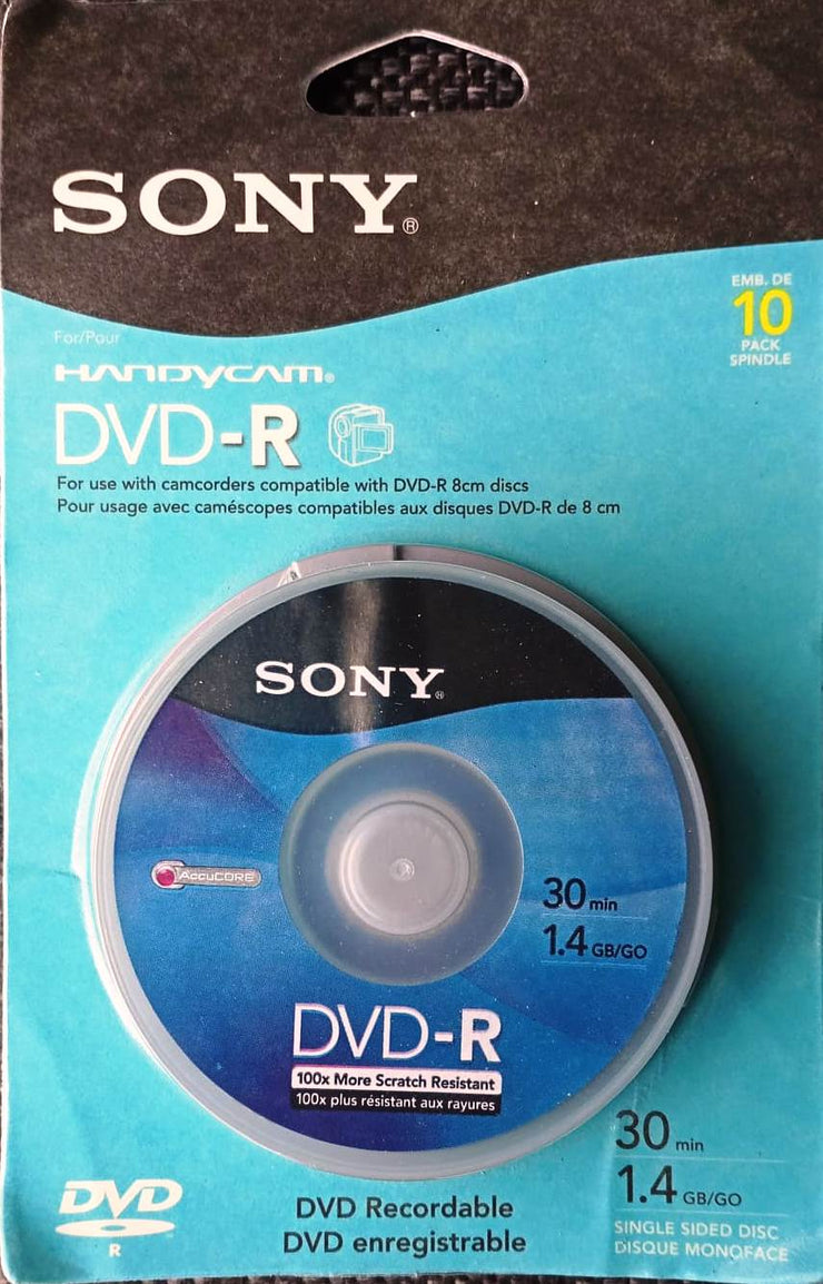 Sony Handycam Camcorder DVD-R 1.4GB 30min- 10 Pack/ Compatible with 8cm DVD-R