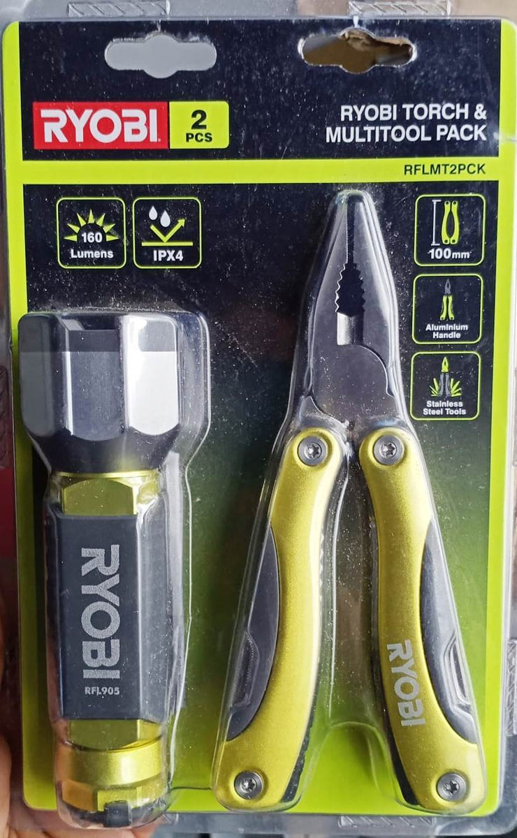 Ryobi RFLMT2PCK 10 Lumens LED Torch & 10 in 1 Multi-Tool Pack