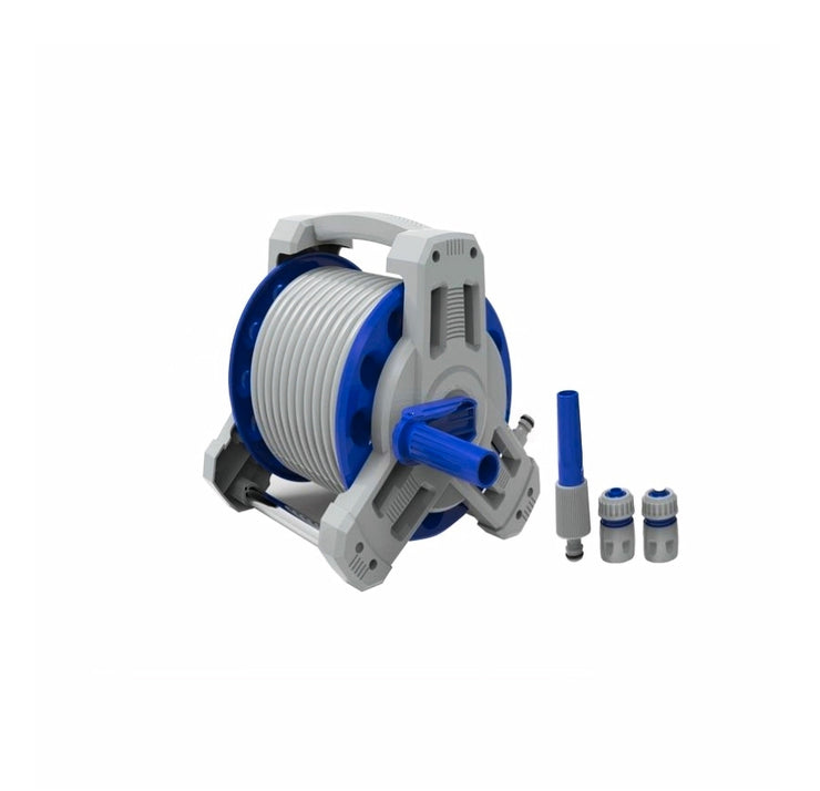 Aqua Systems Hose Reel Set Ts8017- 15m x 12mm / Integrated Carry Handle