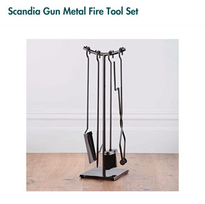 Scandia 5 Piece Gun Metal Fire Tool Set