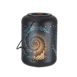 Arlec 23cm LED Swirl Flame Effect Solar Lantern Colour Blue