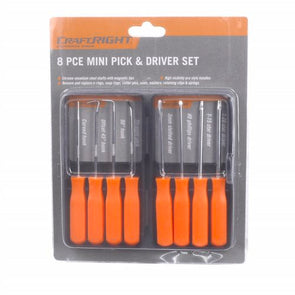 Craftright 8 Piece Mini Pick And Driver Set / Comfortable Pro Handles