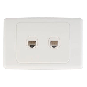 Deta Cat 6 Double Ethernet RJ45 Outlet- 6552B