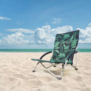 Tropical Leaf Low Profile Beach Chair/Ideal for Beach, Camping site or Picnic