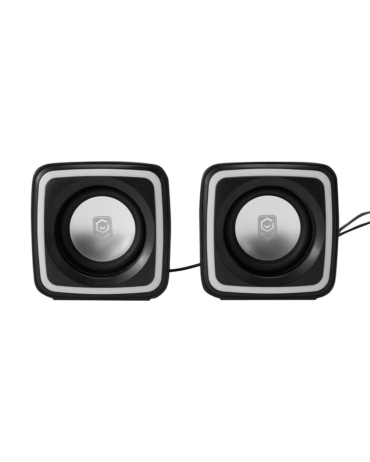 Gaming Cube Speakers with RGB - Black / Audio Boost for Ideal Gaming