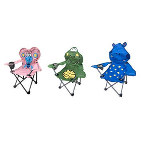 Marquee Hippo Fun Design Kids Camp Chair/ Durable Steel Frame/ Legs Safety Lock