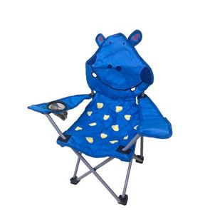 Marquee Hippo Fun Design Kids Camp Chair/ Durable Steel Frame/ Legs Safety Lock