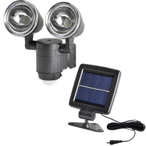 Click Dual Head Motion Sensor LED Solar Security Light Waterproof - Black