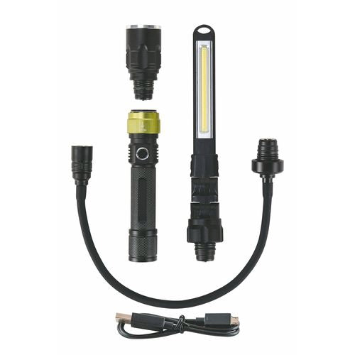 Taller 3-In-1 Rechargeable LED Torch / Waterproof with Batteries