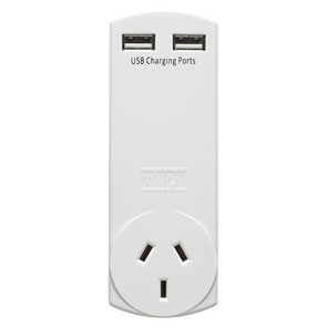 HPM Adaptor with USB Charger 4.2A - White D2USB / White