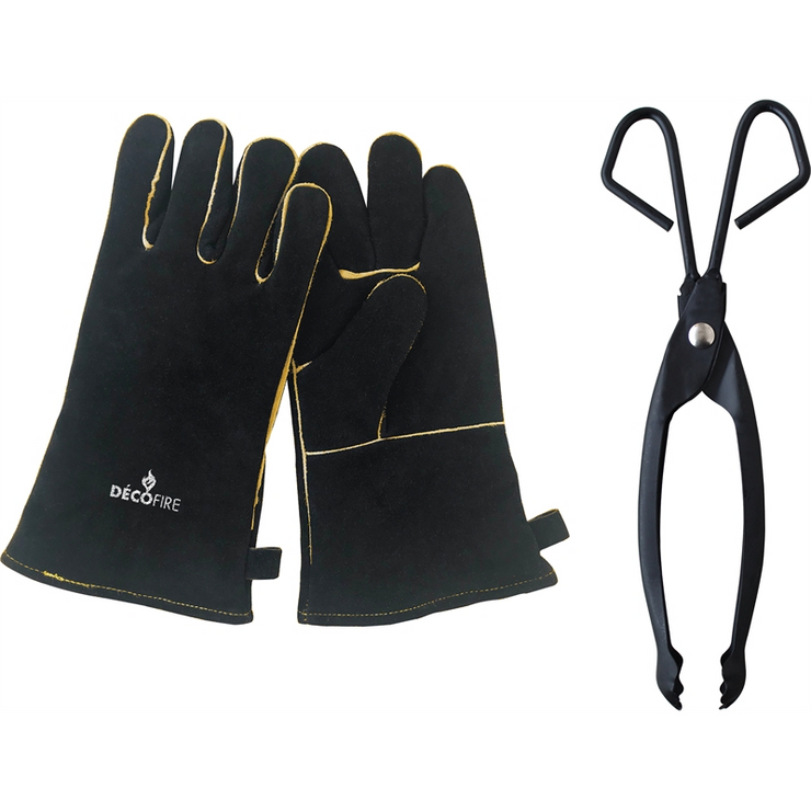 Decofire Tongs And Gloves Tool Set